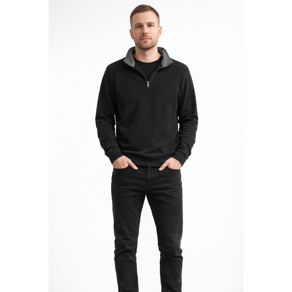 Ted Baker Mens black Textured Quarter Zip Pullover Sweater Size M